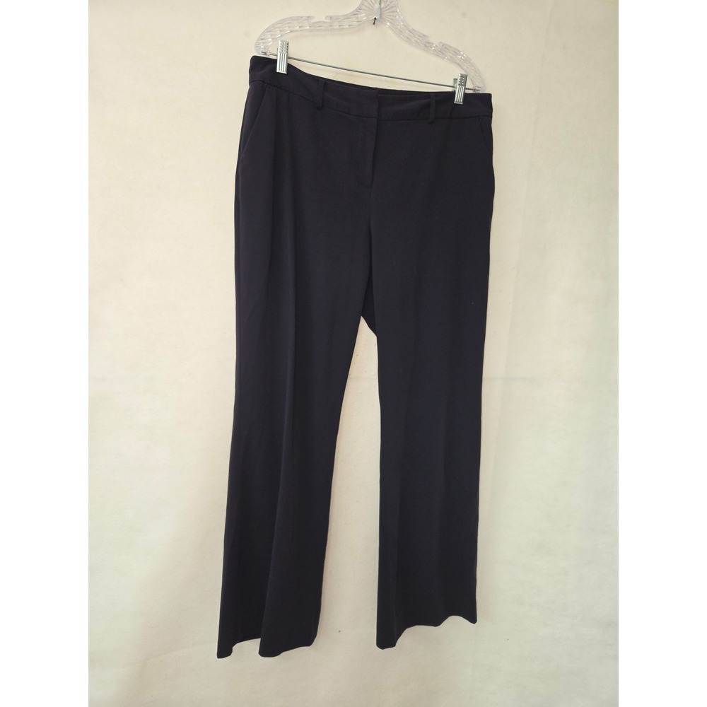 Liz Claiborne Sophie Dress Pants Womens 14 Navy Blue Straight Leg Stretch Office